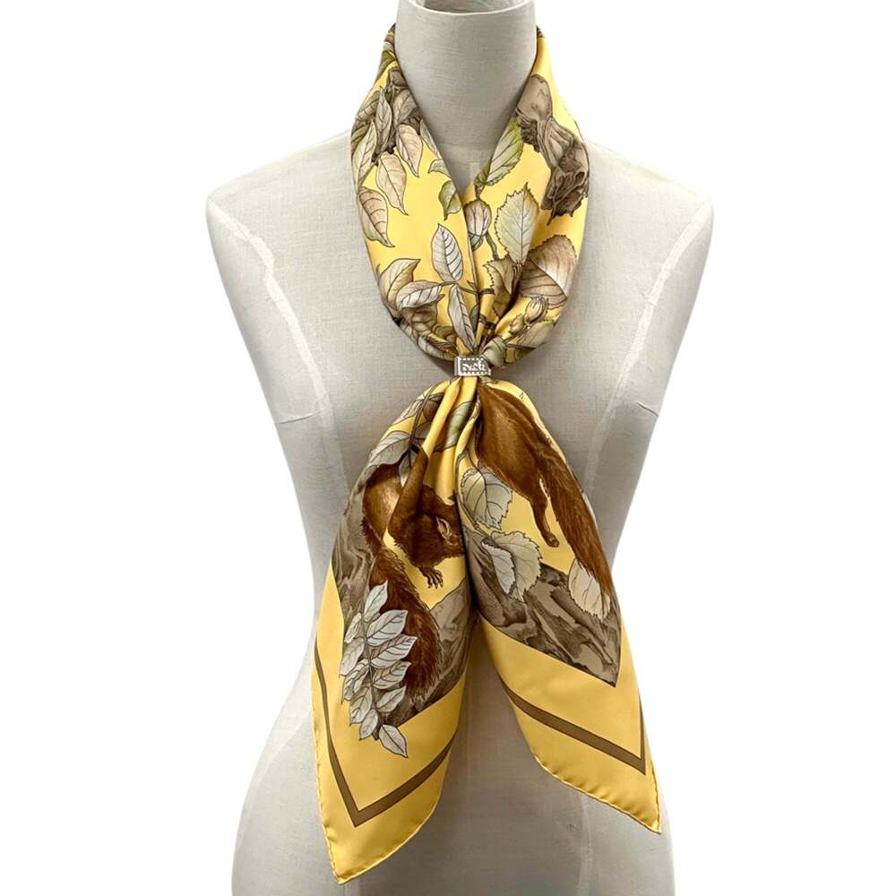 HERMES Yellow Silk Scarf - Picture 6 of 6